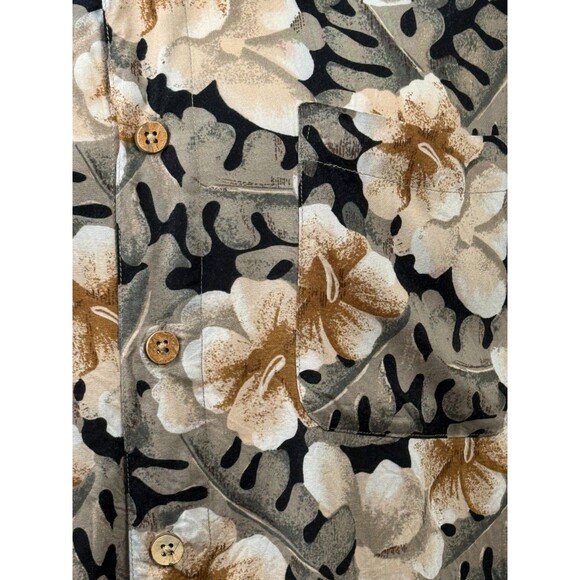 Vintage Hawaiian Shirt Imprints XL Tropical Hibiscus Floral Aloha Vacation Retro - Picture 3 of 4